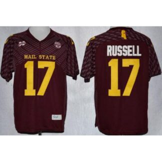 Mississippi State Bulldogs 17 Tyler Russell Red College Football Techfit NCAA Jerseys