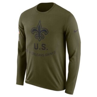 Men's New Orleans Saints Nike Salute to Service Sideline Legend Performance Long Sleeve T-Shirt Olive