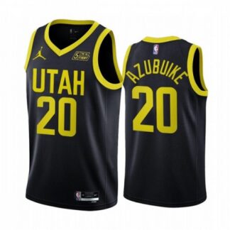 Breathable Men's Utah Jazz #20 Udoka Azubuike 2022/23 Black Statement Edition Stitched Basketball Jersey for game day