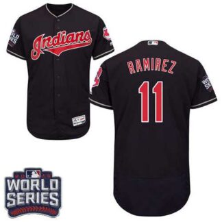 Cleveland Indians #11 Juan Ramirez Navy 2016 World Series Flexbase Stitched Jersey DingZhi