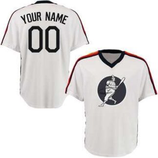 Astros White Customized Throwback New Design Jersey