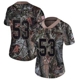 Nike Pittsburgh Steelers #53 Maurkice Pouncey Camo Women’s Stitched NFL Limited Rush Realtree Jersey