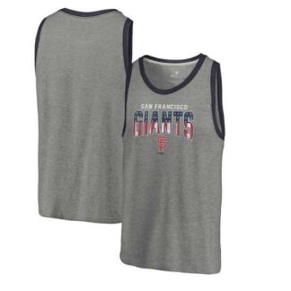 San Francisco Giants Fanatics Branded Freedom Tri-Blend Tank Top - Heathered Gray