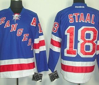 New York Rangers #18 Marc Staal Light Blue Jersey