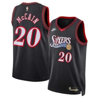 Men's Philadelphia 76ers #20 Jared McCain Jared McCain Black 2025 Classic Edition Stitched Jersey Dzhi