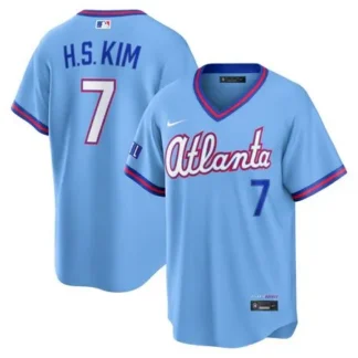 Men's Atlanta Braves #7 Ha-Seong Kim Nike Powder Blue 2026 City Connect Stadium Jersey