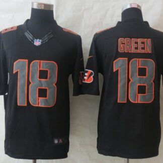 Nike Limited Cincinnati Bengals #18 Green Impact Black Jerseys