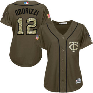 Minnesota Twins #12 Jake Odorizzi Green Salute to Service Women’s Stitched MLB Jersey