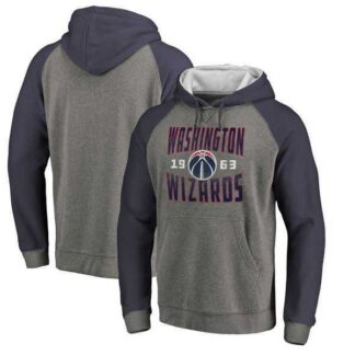 Breathable Washington Wizards Fanatics Branded Ash Antique Stack Tri Blend Raglan Pullover Hoodie Fyun for game day