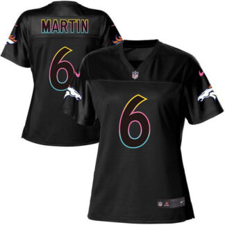 Nike Denver Broncos #6 Sam Martin Black Women’s NFL Fashion Game Jersey