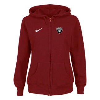 Breathable Women Oakland Raiders Tailgater Full Zip Hoodie - Red for game day
