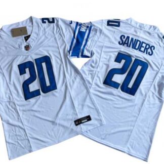 Men's Detroit Lions #20 Barry Sanders White 2023 F.U.S.E. Vapor Untouchable Limited Jersey