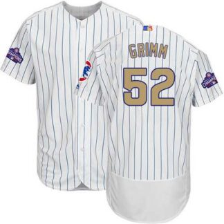 Chicago Cubs #52 Justin Grimm White World Series Champions 2017 Gold Program Flexbase Stitched Jersey DingZhi