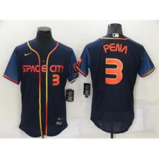 Breathable Toddler #3 Jeremy Pena 2022 Navy City Connect Stitched Baseball Jersey for game day