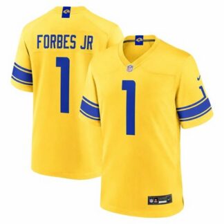 Men's Los Angeles Rams #1 Emmanuel Forbes Jr. Nike Classic Sol Game Jersey