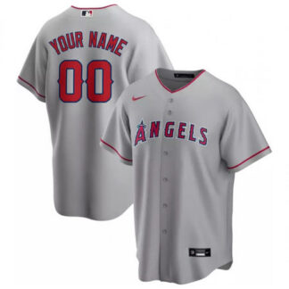 Men's Los Angeles Angels Grey Cool Base Stitched Custom Jersey