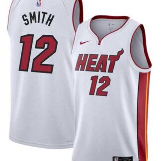 Men's Miami Heat #12 Dru Smith White 2024 Association Edition Stitched Basketball Jersey Dzhi