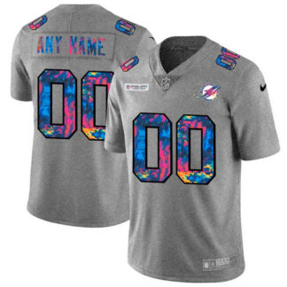 Miami Dolphins Nike NFL 2020 Crucial Catch Limited Edition Custom Jersey - Gray