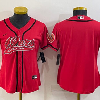 Youth San Francisco 49ers Blank Red With Patch Cool Base Stitched Baseball Jersey