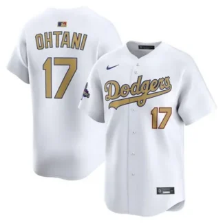 Youth Los Angeles Dodgers #17 Shohei Ohtani White 2025 Gold Collection Limited Jersey