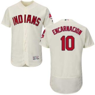 Cleveland Indians #10 Edwin Encarnacion Cream Flexbase Stitched Jersey DingZhi