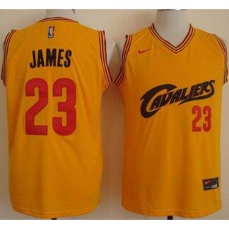 Cleveland Cavaliers #23 LeBron James Gold Nike Throwback Stitched NBA Jersey