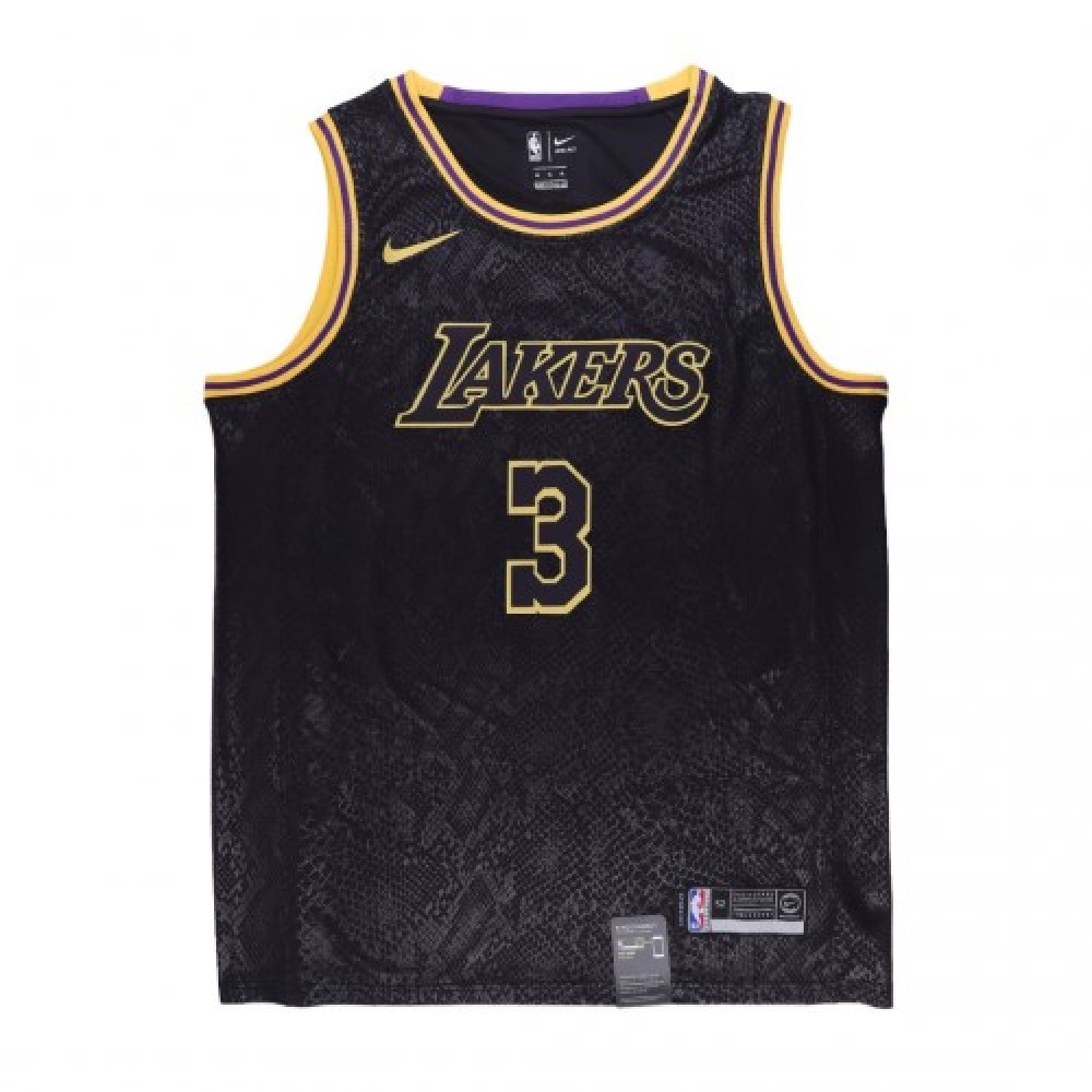 Men's Los Angeles Lakers Anthony Davis #3 Black Swingman Jersey - City Edition - Image 2