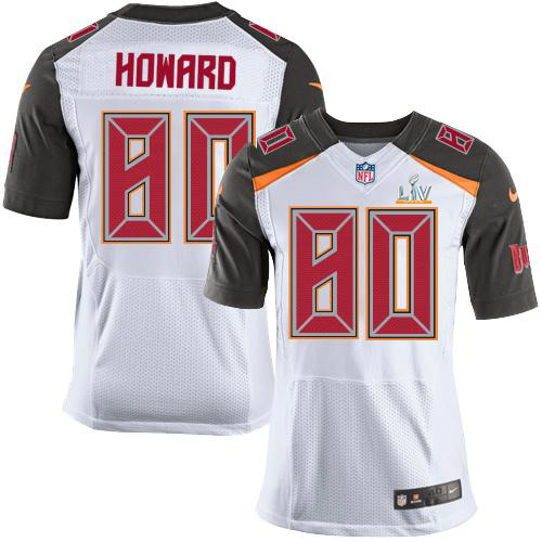 Nike Tampa Bay Buccaneers #80 O. J. Howard White Men’s Super Bowl LV Bound Stitched NFL New Elite Jersey