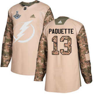 Adidas Tampa Bay Lightning #13 Cedric Paquette Camo Authentic 2017 Veterans Day 2020 Stanley Cup Champions Stitched...