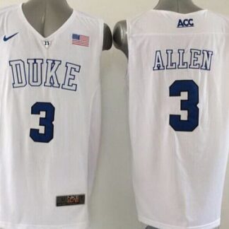 Breathable Duke Blue Devils #3 Grayson Allen 2015 White Jersey for game day