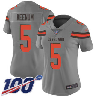 Nike Cleveland Browns #5 Case Keenum Gray Women’s Stitched NFL Limited Inverted Legend 100th Season Jersey