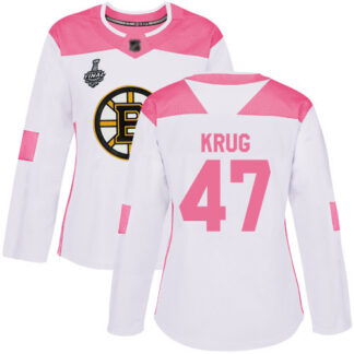Adidas Boston Bruins #47 Torey Krug White/Pink Authentic Fashion Stanley Cup Final Bound Women’s Stitched NHL Jersey