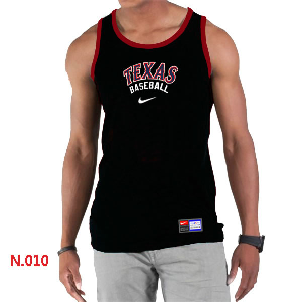 Nike Texans Rangers Home Practice men Tank Top Black