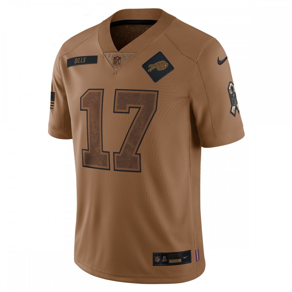 Josh Allen Buffalo Bills Nike 2023 Salute To Service Limited Jersey - Brown - Image 2