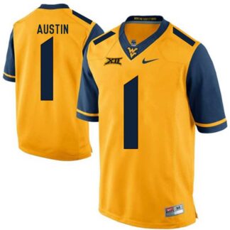West Virginia Mountaineers #1 Tavon Austin Gold College Football Jersey DingZhi