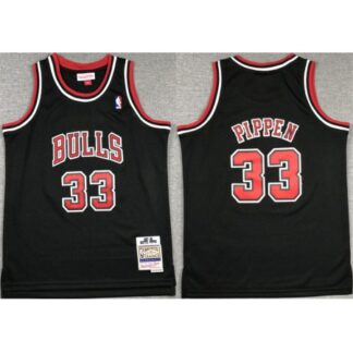 Youth Chicago Bulls #33 Scottie Pippen Black Stitched Basketball Jersey