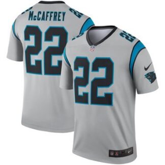 Breathable Nike Carolina Panthers 22 Christian McCaffrey Silver Inverted Legend Jersey for game day