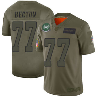 Nike New York Jets #77 Mekhi Becton Camo Men’s Stitched NFL Limited 2019 Salute To Service Jersey