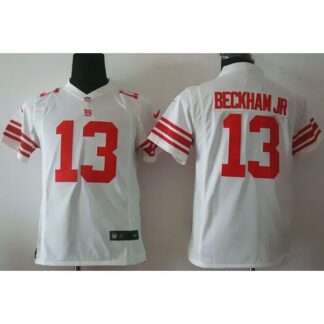 Nike New York Giants #13 Odell Beckham Jr White Youth Stitched NFL Elite Jersey