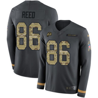 Nike Washington Football Team #86 Jordan Reed Anthracite Salute to Service Men’s Stitched NFL Limited Therma Long S...