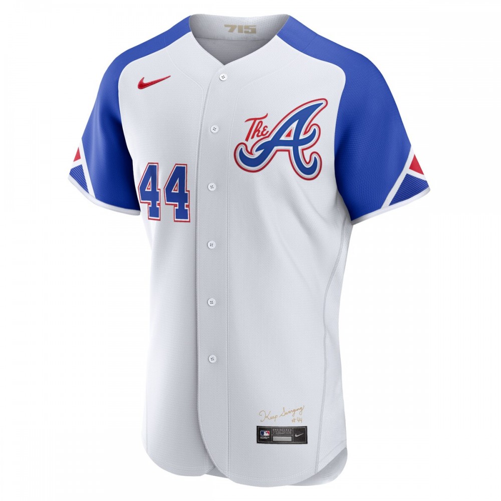 Hank Aaron Atlanta Braves Nike 2023 City Connect Authentic Player Jersey - White - Image 2