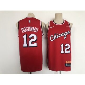 Men's Chicago Bulls #12 Ayo Dosunmu Red Stitched Basketball Jersey