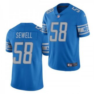 Men's Detroit Lions #58 Penei Sewell 2021 NFL Draft Blue Vapor Untouchable Limited Stitched NFL Jersey IB3C