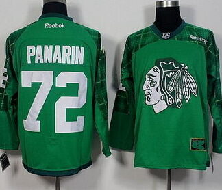 Men's Chicago Blackhawks #72 Artemi Panarin Green 2016 St. Patrick's Day Hockey Jersey