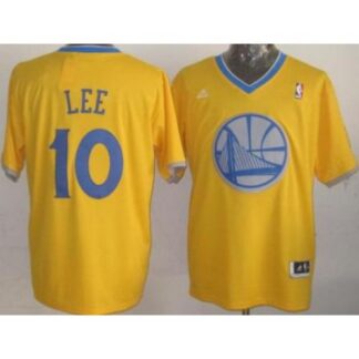 Golden State Warriors 10 David Lee Yellow Revolution 30 Swingman NBA Jersey 2013 Christmas Style Cheap