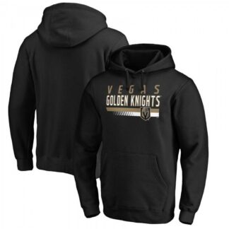 Men's Fanatics Branded Black Vegas Golden Knights Staggered Stripe Pullover Hoodie