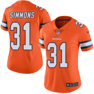 Breathable Nike Denver Broncos #31 Justin Simmons Orange Women’s Stitched NFL Limited Rush Jersey for game day