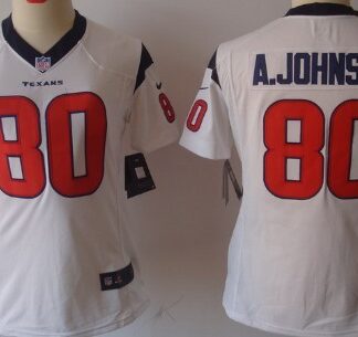 Nike Houston Texans #80 Andre Johnson White Limited Womens Jersey