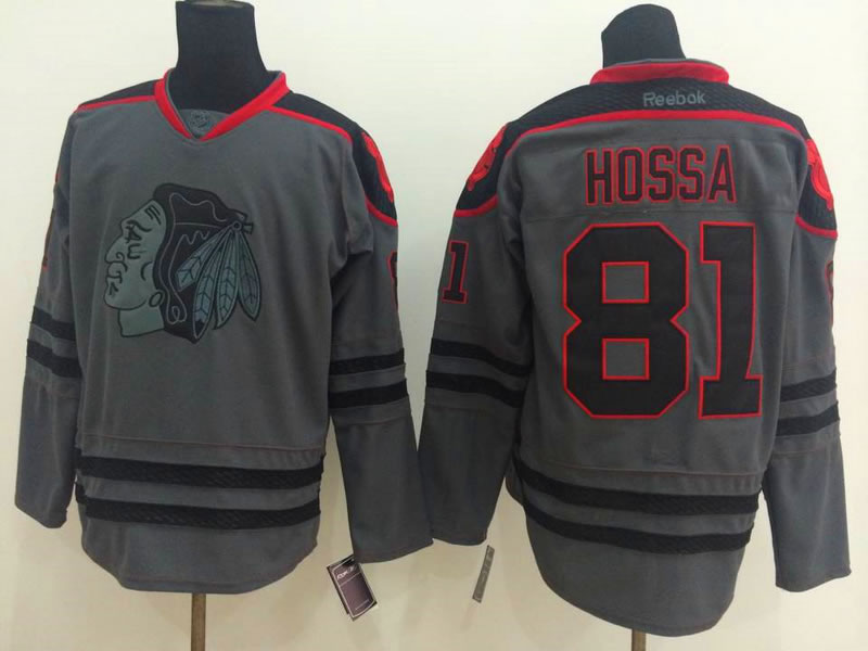 Chicago Blackhawks #81 Marian Hossa Dark Gray Jerseys