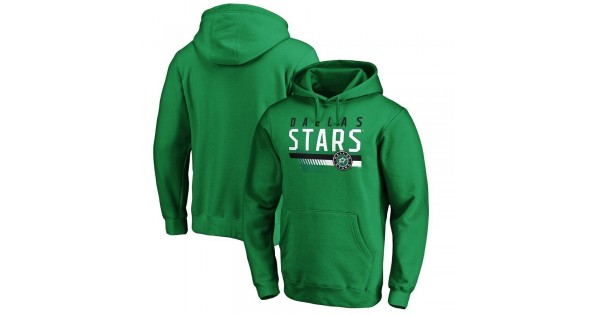 Men's Fanatics Branded Kelly Green Dallas Stars Staggered Stripe Pullover Hoodie - Image 2